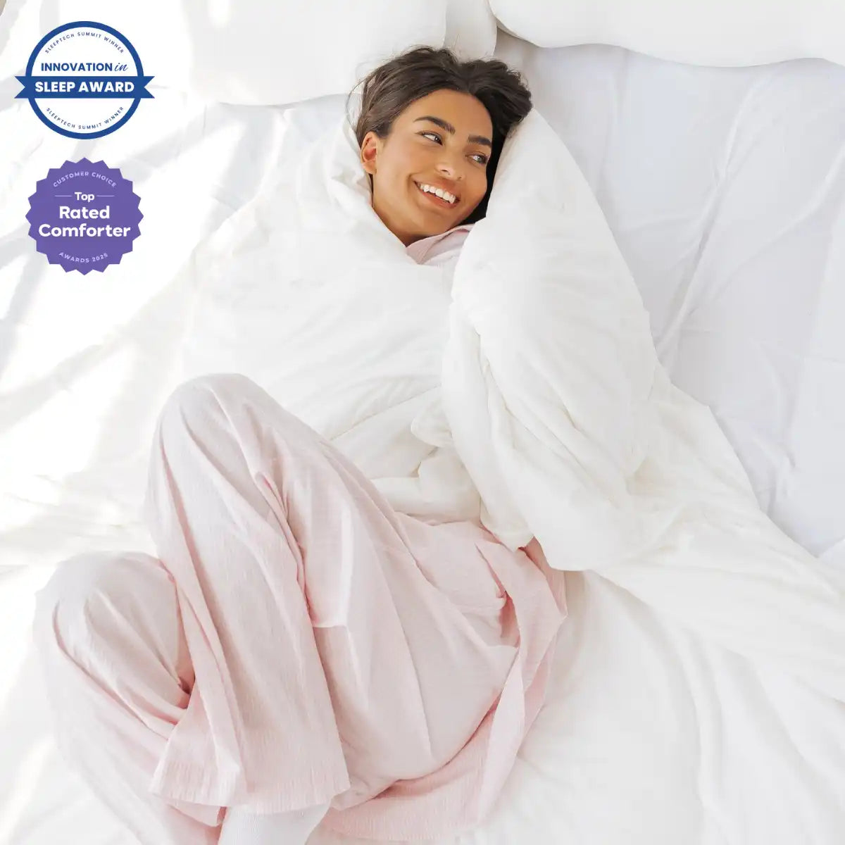 CloudCool™ Cooling Comforter + 2 CloudAlign Pillows + Weighted Eye Mask